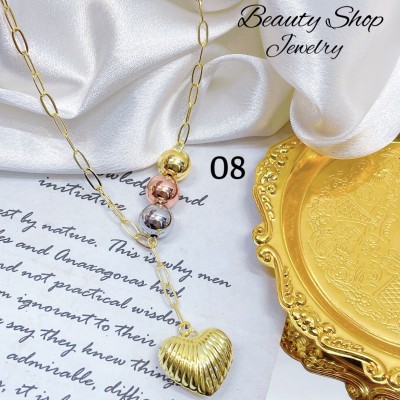 choker eslabon con dije corazon 12&