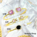 Pulseras Rígida Oro Chino Con Piedra Elegante 16&&