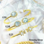 Pulseras Rígida Oro Chino Con Piedra Elegante 16&&