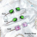 Pulseras Rígida Oro Chino Con Piedra Elegante 16&&