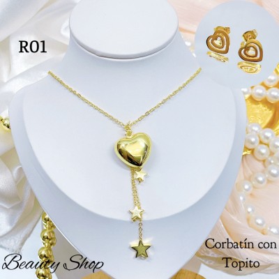 #R choker doble cpn dije corazon (&15）