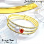 pulsera oro chino con pedreria 17&