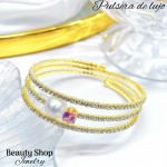 pulsera oro chino con pedreria 17&