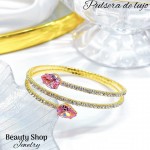 pulsera oro chino con pedreria 17&