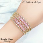 pulsera oro chino con pedreria 5 en 1 (17&) pulsera oro chino con pedreria 5 en 1 (17&)