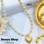 cadena balin con perla corazon （&18）