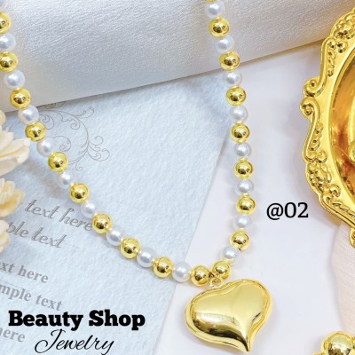 cadena balin con perla corazon （&18）