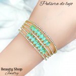 pulsera oro chino con pedreria 5 en 1 (17&) pulsera oro chino con pedreria 5 en 1 (17&)