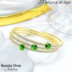 pulsera oro chino con pedreria 17&