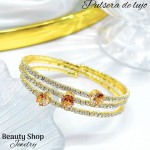 pulsera oro chino con pedreria 17&