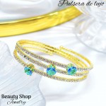 pulsera oro chino con pedreria 17&