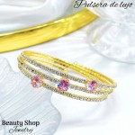 pulsera oro chino con pedreria 17&