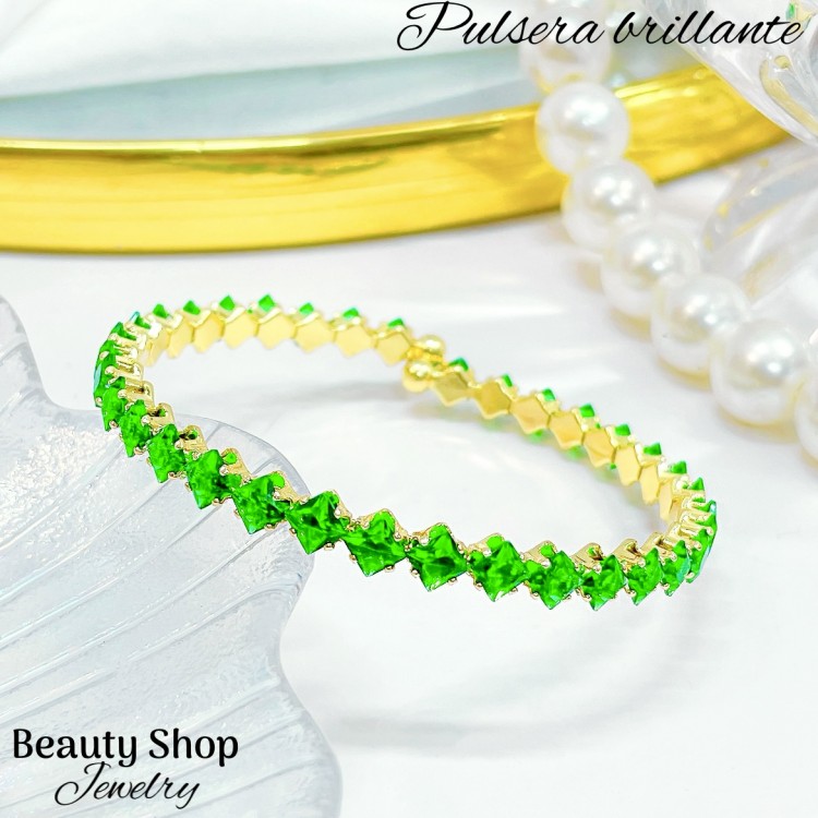 pulsera con piedras ajustable 14.5&