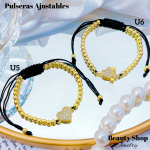 pulsera balin ajustable oro chino 12.50&