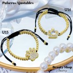 pulsera balin ajustable oro chino 12.50&