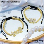 pulsera balin ajustable oro chino 12.50&