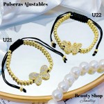 pulsera balin ajustable oro chino 12.50&