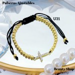 pulsera balin ajustable oro chino 12.50&