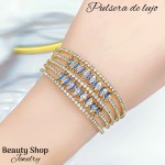 pulsera oro chino con pedreria 5 en 1 (17&) pulsera oro chino con pedreria 5 en 1 (17&)