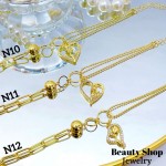 pulsera eslabon con doble dije oro chino (&14）