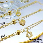 pulsera eslabon con doble dije oro chino (&14）
