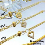 pulsera eslabon con doble dije oro chino (&14）
