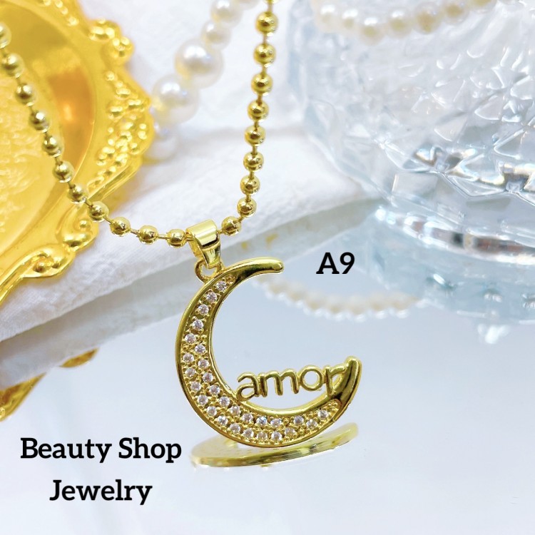 #A cadena con dije Amor (solo dije 2$) （con  cadena&12.50)（con ajustable 2.95$）