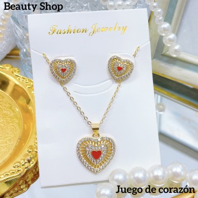 Juego de cadena con topito corazón-ojo turco 