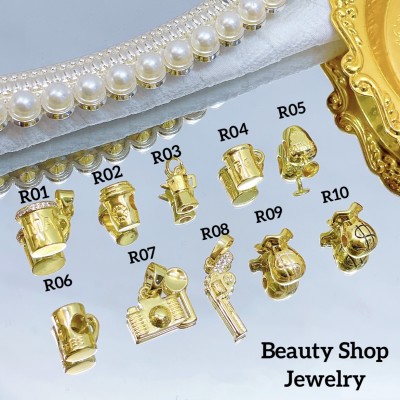 #R Cadena con  Dijes Figura Oro Chino (11&con cadena ajustable) (solo.dije1.5$)