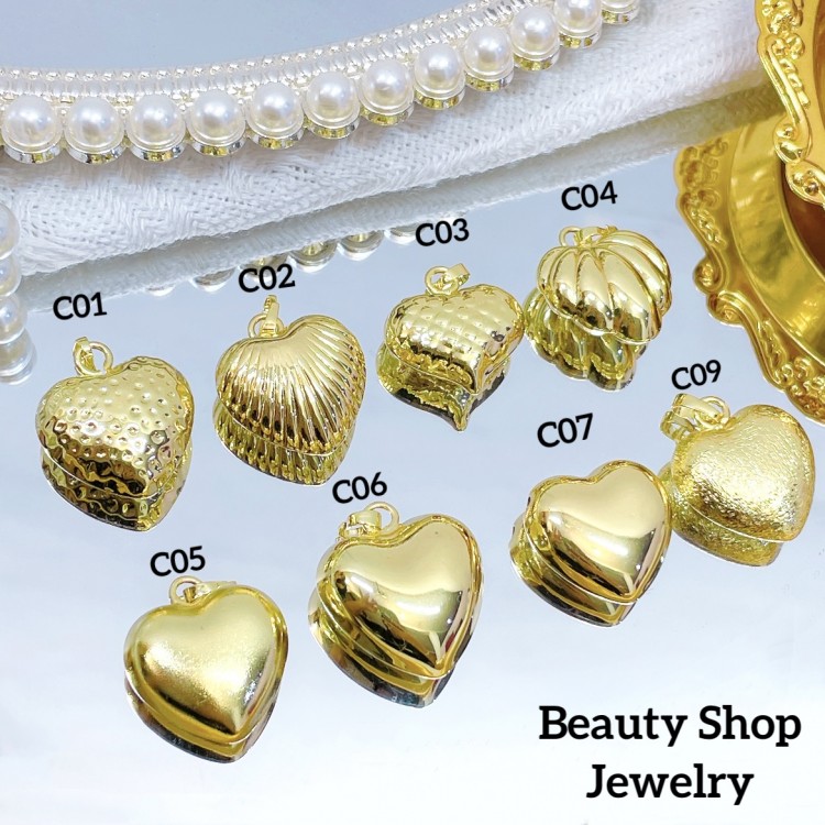 #C Cadena con dije corazon （con cadena sencilla12.5&,con cadena ajustable14&)