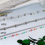 #P tobillera lujos Oro chino  plateada 9&