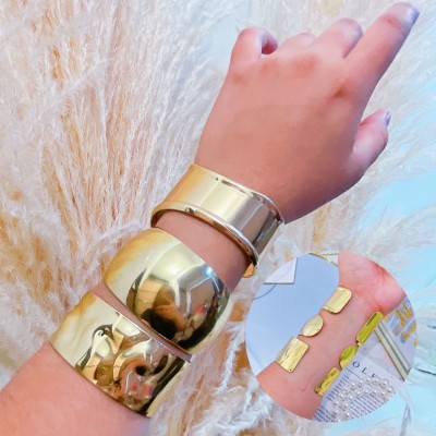 Pulsera Chunky baño de rodio 18k 21&