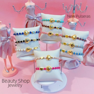 pulsera ajustable con dije corazon 12&