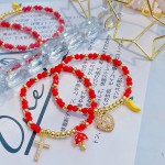 pulsera engomada con Dijes Oro Chino 14.5&