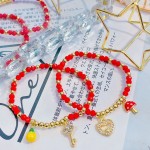 pulsera engomada con Dijes Oro Chino 14.5&