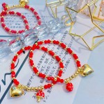 pulsera engomada con Dijes Oro Chino 14.5&