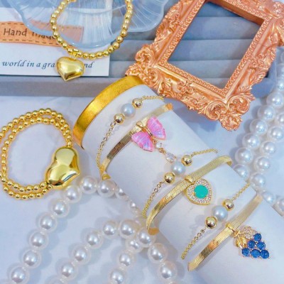 pulsera doble con dije 12.5&