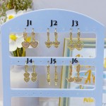 #j Zarcillos piedras lagar lujos baño oro18k   （14 modelo) (&8.5）