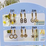 #j Zarcillos piedras lagar lujos baño oro18k   （14 modelo) (&8.5）
