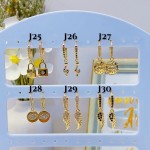 #j Zarcillos piedras lagar lujos baño oro18k   （14 modelo) (&8.5）