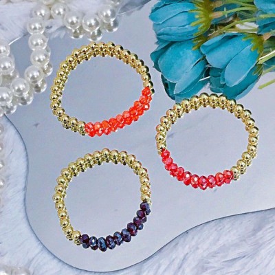 pulsera engomada con balin y cristal  9&