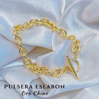 pulsera eslabon sencilla oro chino 9&