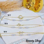 #w pulsera doble oro chino perlas y dije 11.5&