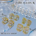 #R Argolla piedras blanco (&5) precio Neto 