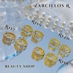 #R Argolla piedras blanco (&5) precio Neto 