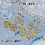 #R Argolla piedras blanco (&5) precio Neto 