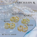 #R Argolla piedras blanco (&5) precio Neto 