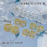 #R Argolla piedras blanco (&5) precio Neto 
