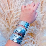Pulsera Chunky baño de rodio 18k 21&
