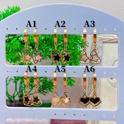 #A Zarcillo con dije color acero inoxidable 1$(&6)